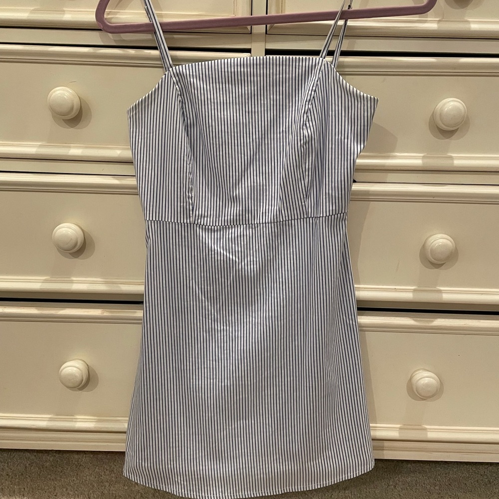 Urban Outfitters Kimichi Blue Blue & White Striped Tank Dress
